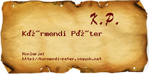 Körmendi Péter névjegykártya